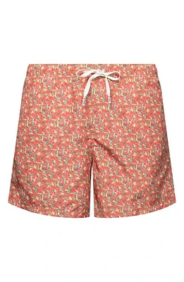 Eton Banana Print Swim Trunks Pink/Red at Nordstrom,