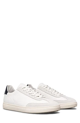 CLAE Deane Sneaker White Leather Navy at Nordstrom,