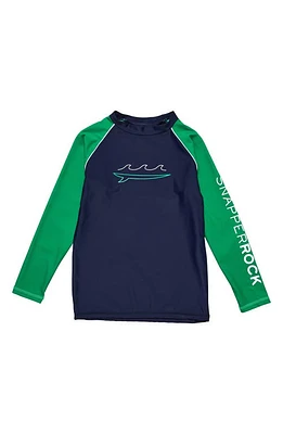 Snapper Rock Kids' Surf Wave Graphic Rashguard Blue at Nordstrom,