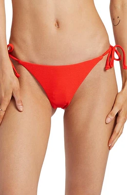 Billabong Tanlines Side Tie Tanga Bikini Bottoms in Rad Red at Nordstrom, Size Xx-Large