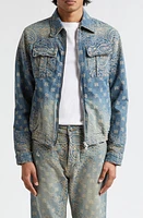 AMIRI Bandana Jacquard Blouson Jacket in Crafted Indigo at Nordstrom, Size Large