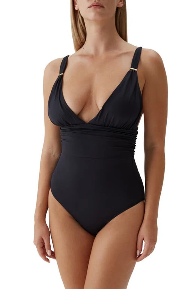 Melissa Odabash Panarea Classic One-Piece Swimsuit in Black at Nordstrom, Size 4