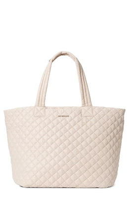 MZ Wallace Large Metro Deluxe Quilted Nylon Tote in Mushroom at Nordstrom