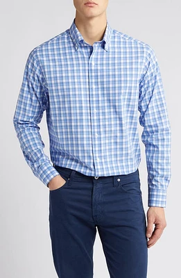 Peter Millar Crown Crafted Joplin Plaid Performance Button-Down Shirt Regatta Blue at Nordstrom,