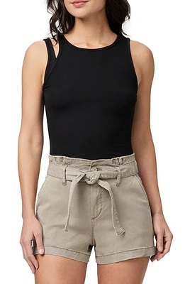 PAIGE Yuzu Cutout Ribbed Tank in Black at Nordstrom, Size Xx-Small