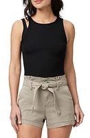 PAIGE Yuzu Cutout Ribbed Tank in Black at Nordstrom, Size Xx-Small