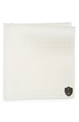 CLIFTON WILSON Tonal Plaid Silk Pocket Square in White at Nordstrom