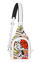 Christian Louboutin Loubifunk Leather & Jacquard Backpack in Bianco/Multi/Bianco at Nordstrom