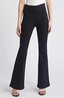 FRAME Jetset Pintuck Flare Jeans Sheen Noir at Nordstrom,