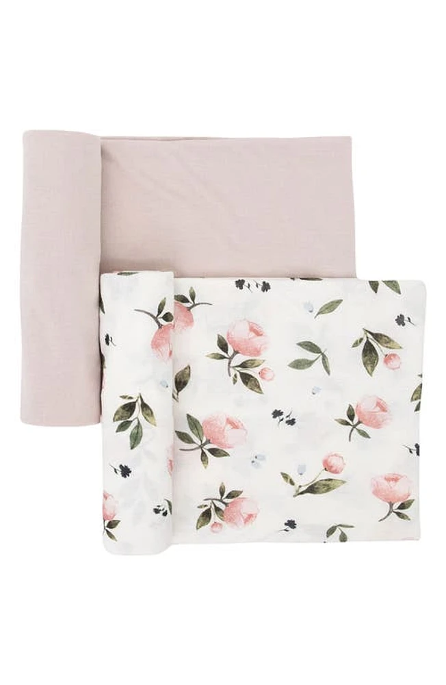 little unicorn 2-Pack Knit Swaddle in Watercolor Floret at Nordstrom