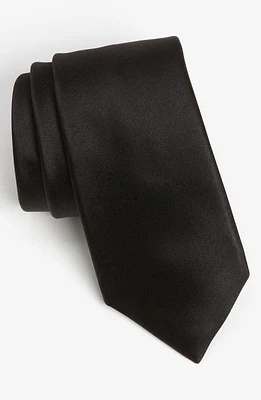 David Donahue Woven Silk Tie in Black at Nordstrom, Size Regular