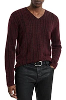 John Varvatos Bandera Rib Wool Blend V-Neck Sweater at Nordstrom,