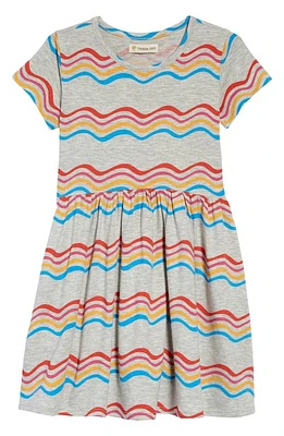 Tucker + Tate Kids' Print Short Sleeve Dress Grey Light Heather Waves at Nordstrom,