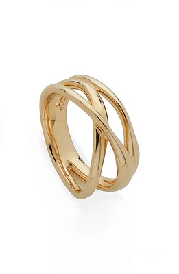 Monica Vinader Nura Crossover Ring Yellow Gold at Nordstrom,