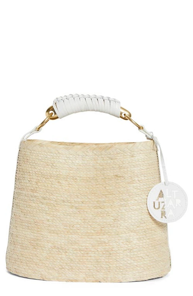 Altuzarra Mini Watermill Straw Handbag in Natural/white at Nordstrom