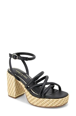 Kenneth Cole New York Daphne Ankle Strap Platform Sandal Black Leather at Nordstrom,