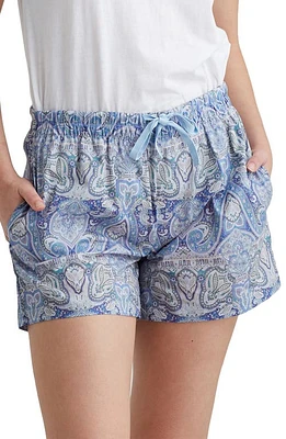 Papinelle Nahla Cotton Boxer Pajama Shorts Crystal Blue at Nordstrom,