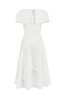 Nocturne Midi Dress with Flower Design in Ivory at Nordstrom