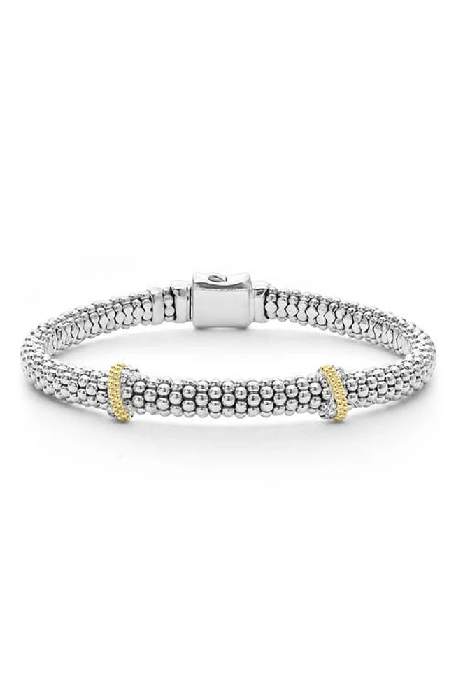 LAGOS Caviar Luxe Diamond Station Rope Bracelet in Gold at Nordstrom