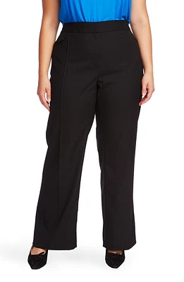 Court & Rowe Pintuck Wide Leg Trousers Rich Black at Nordstrom,