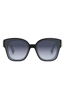 'Fendi First 63mm Square Sunglasses in Shiny Black /Gradient Blue at Nordstrom