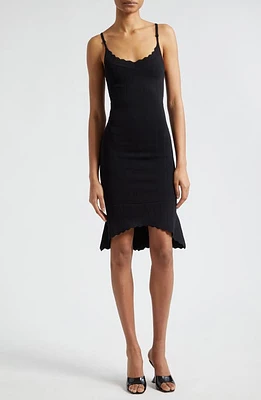 L'AGENCE Asa High-Low Cocktail Sweater Dress Black at Nordstrom,