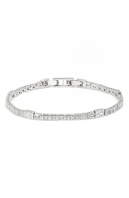 Nordstrom Cubic Zirconia Eternity Tennis Bracelet in Clear- Silver at Nordstrom