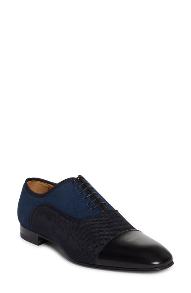 Christian Louboutin Greggo Cap Toe Oxford Black/Marine at Nordstrom,