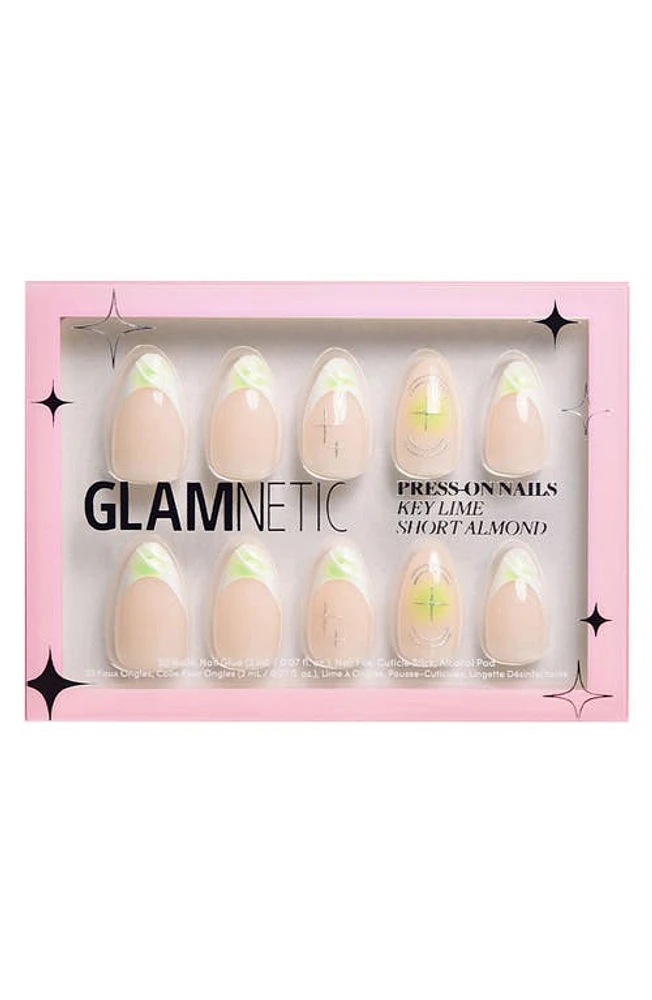 GLAMNETIC Short Almond Press-On Nails Set in Key Lime at Nordstrom