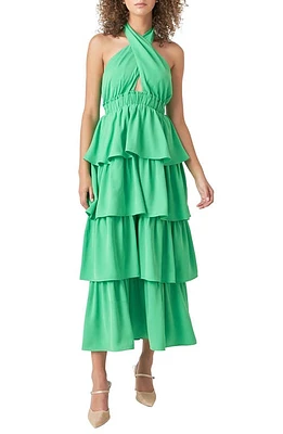 Endless Rose Halter Neck Tiered Maxi Dress at Nordstrom,