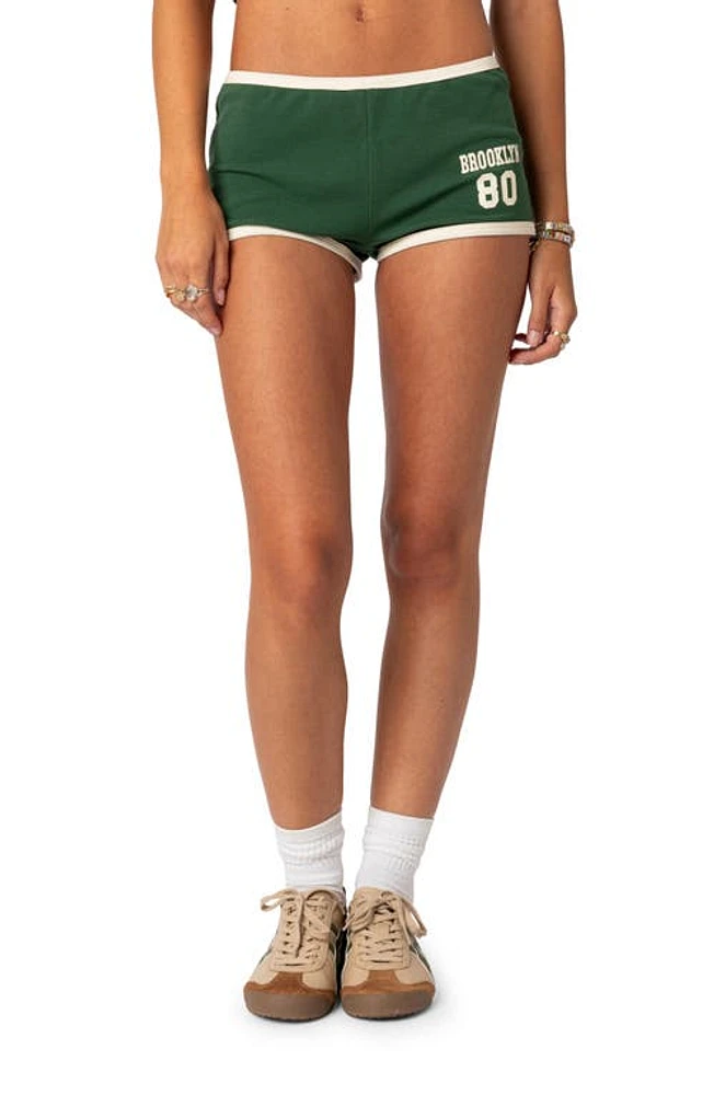 EDIKTED Brooklyn Contrast Shorts Green at Nordstrom,