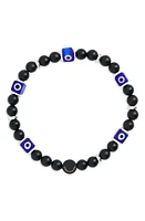 Caputo & Co. Men's Evil Eye Glass Bead Bracelet in Black Onyx at Nordstrom