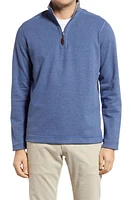 Johnston & Murphy Reversible Quarter Zip Pullover Blue/Light Gray at Nordstrom,