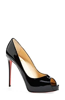 Christian Louboutin Privé Open Toe Pump Black at Nordstrom,