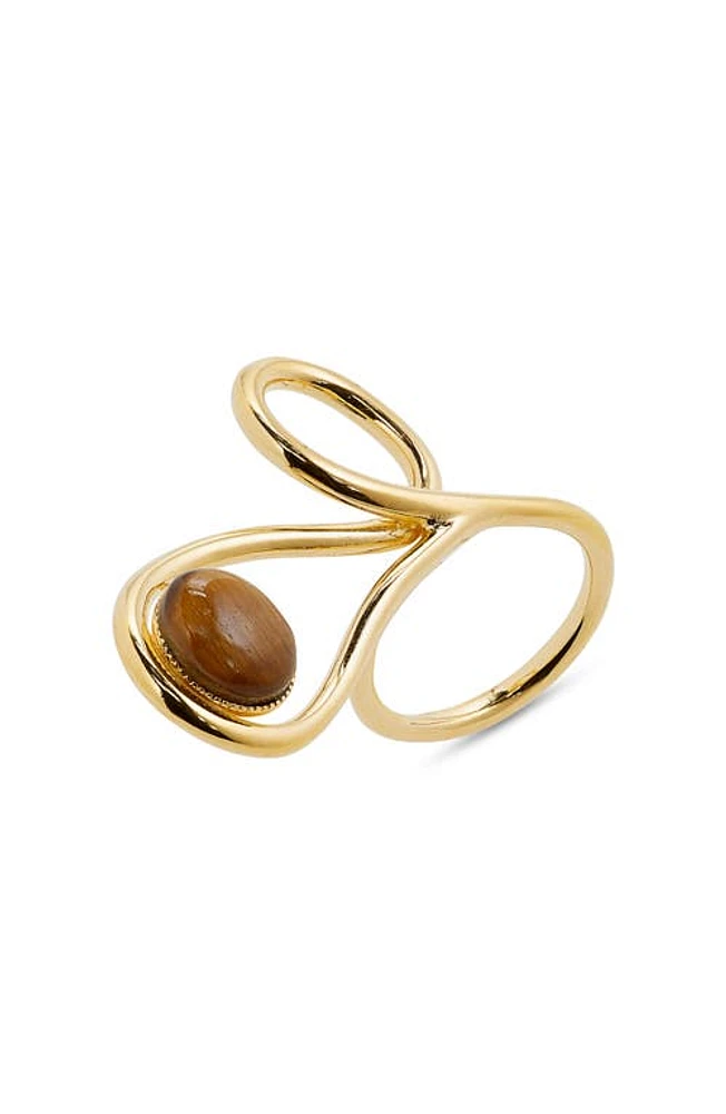 DESTREE Louise Petal Tiger's-Eye Ring Tiger Eye at Nordstrom,