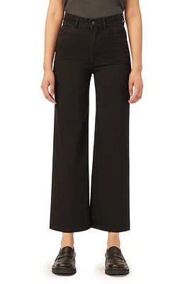 DL1961 Hepburn High Waist Ankle Wide Leg Jeans Jet Black Vintage at Nordstrom,