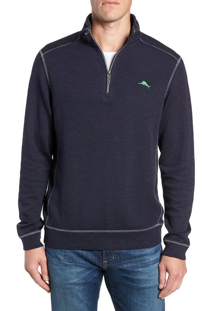 Tommy Bahama Tobago Half Zip Pullover Ocean Deep at Nordstrom,