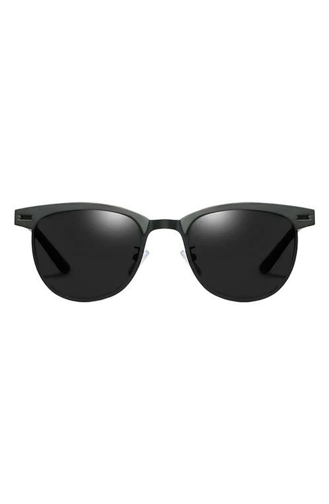 Fifth & Ninth Knox 51mm Polarized Round Sunglasses in Black/Black at Nordstrom