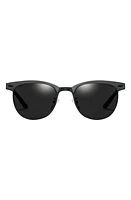 Fifth & Ninth Knox 51mm Polarized Round Sunglasses in Black/Black at Nordstrom