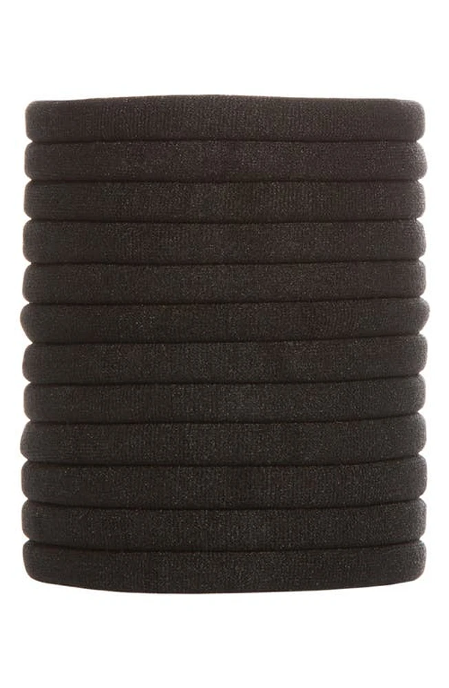 L. Erickson Yoga 12-Pack Ponytail Holders in Black at Nordstrom