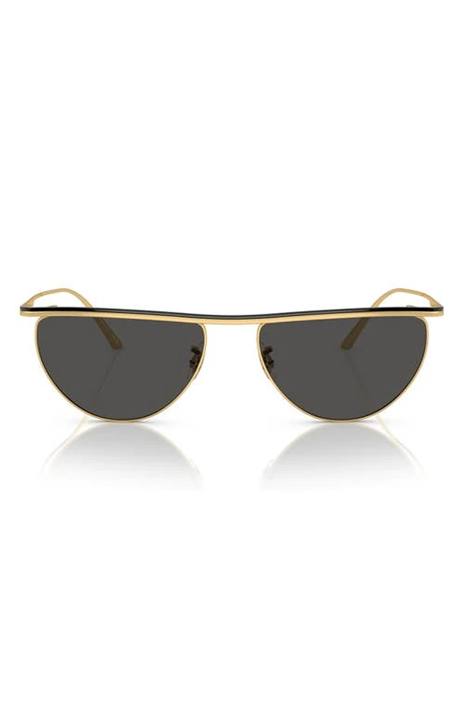 Oliver Peoples x KHAITE 1984C 56mm Irregular Sunglasses in Black Grey at Nordstrom