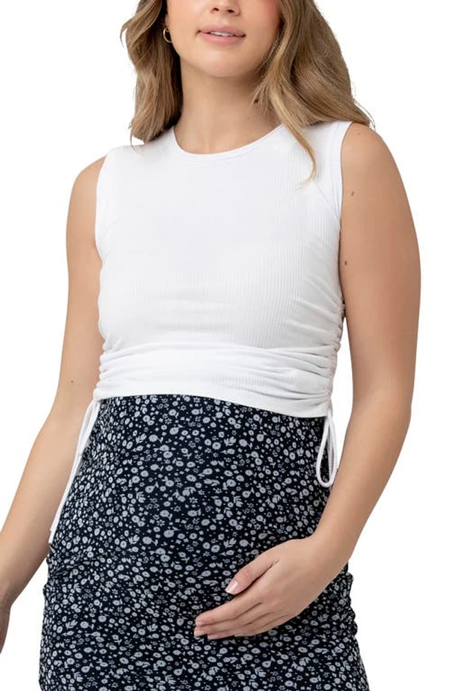 Ripe Maternity Jodie Ruched Maternity Tank Top in White at Nordstrom