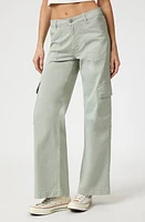 Mavi Jeans Alva Luxe Twill Cargo Pants Mineral Green at Nordstrom,