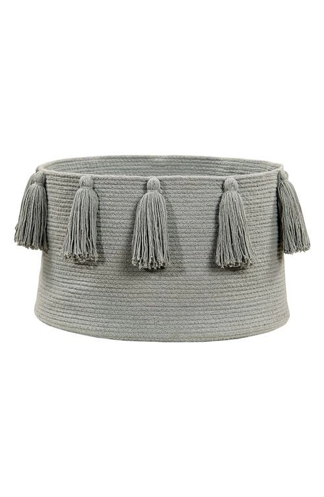 Lorena Canals Tassel Basket in Light Grey at Nordstrom