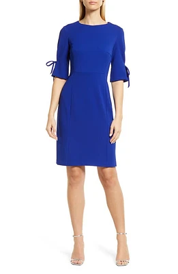 Connected Apparel Tie Sleeve Sheath Dress Cobalt at Nordstrom,