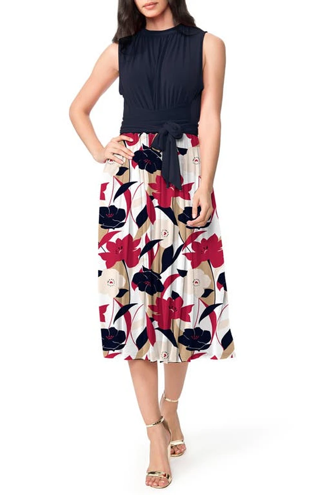 Leota Mindy Print Midi Dress in Nautique Floral at Nordstrom, Size X-Large