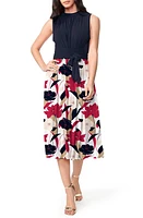 Leota Mindy Print Midi Dress in Nautique Floral at Nordstrom, Size X-Large