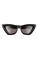 Bottega Veneta 53mm Cat Eye Sunglasses in Black/Grey at Nordstrom