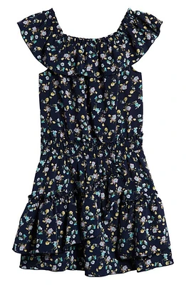 Truly Me Kids' Floral Dress Navy Multi at Nordstrom,