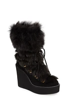 Stuart Weitzman Nikita Genuine Fur Boot in Black Helsinki at Nordstrom, Size 10